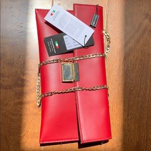 Alessandro Mari Red Leather Clutch ❣️❣️